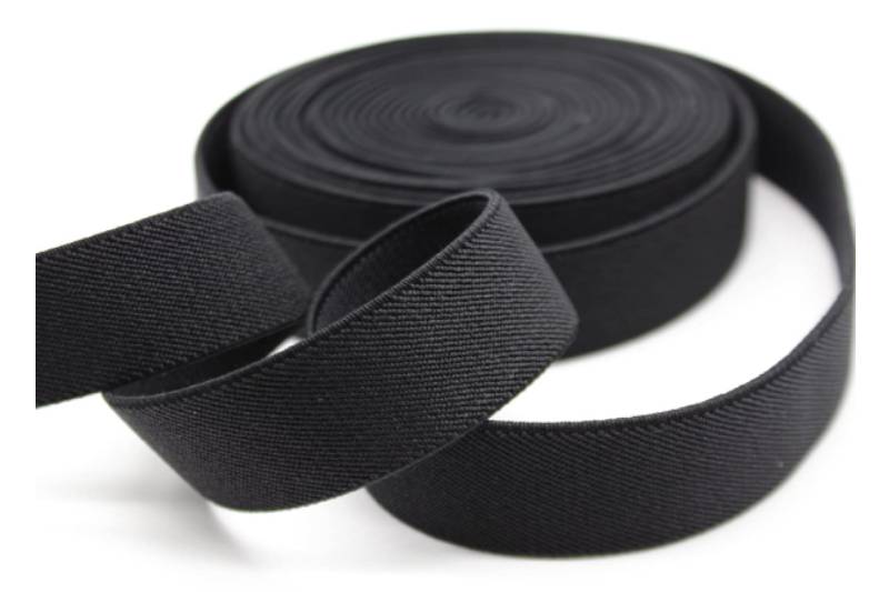 Braided Elastic – Black 1 Inch (5-Yard Roll)